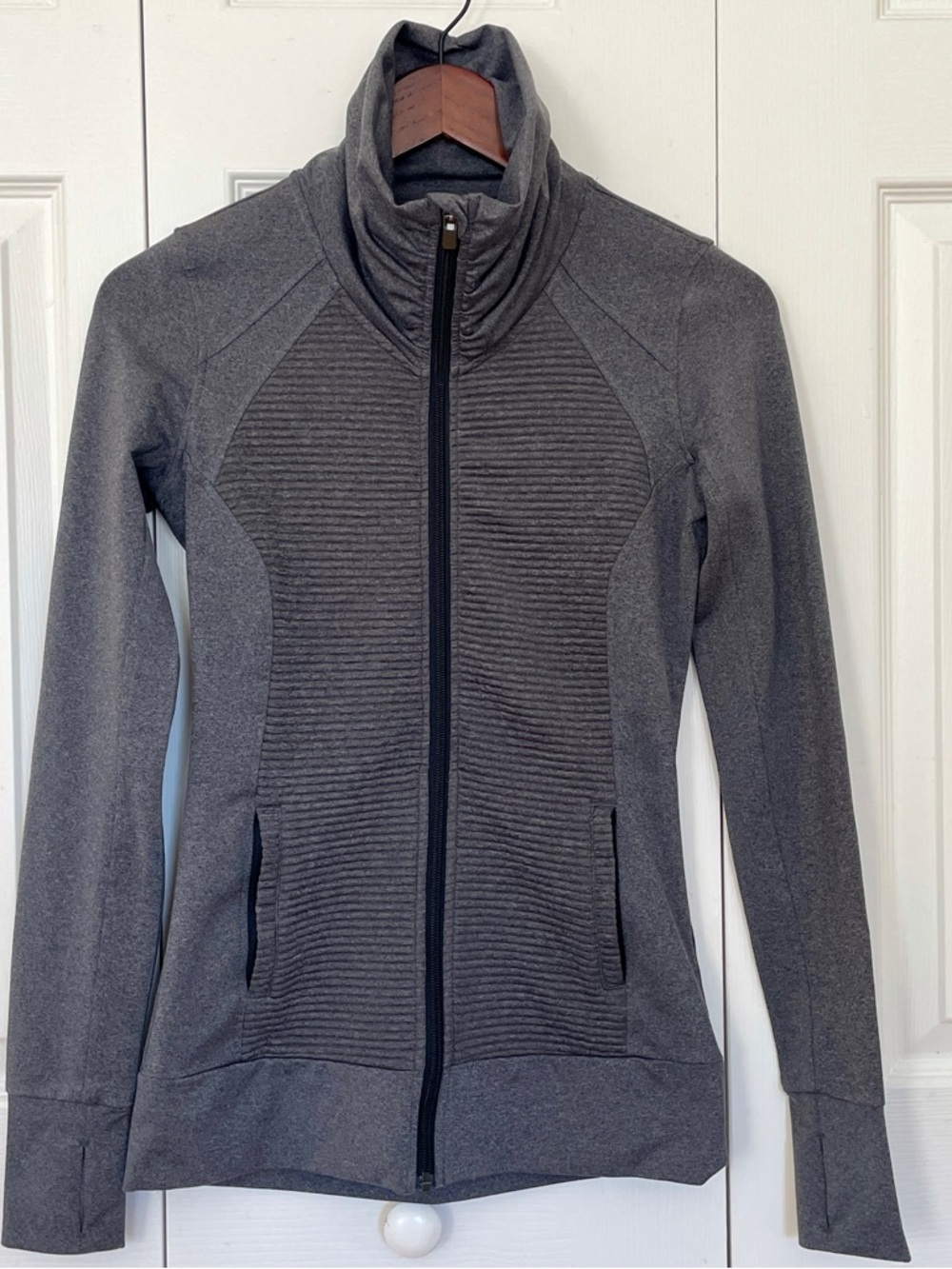 Athleta Women's Rib Gray Full-Zip Activewear Jacket